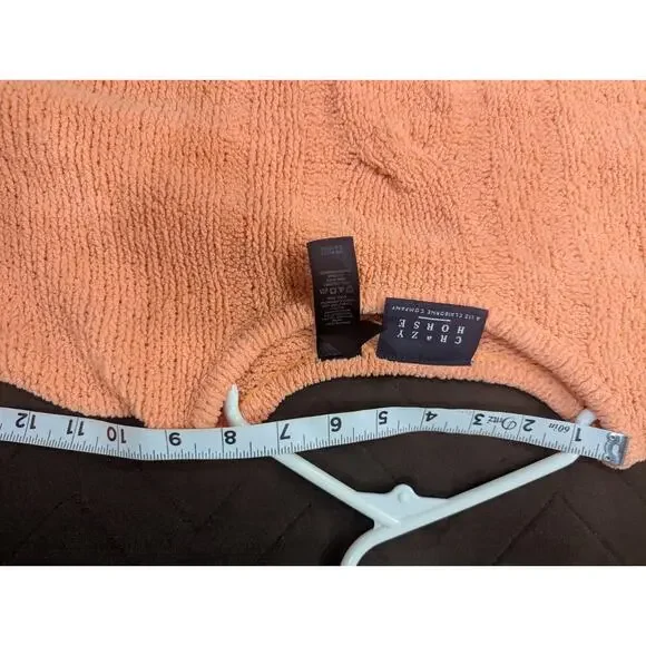 Super soft chunky knit peach colored long sleeve sweater by Crazy Horse size XL - Picture 6 of 8